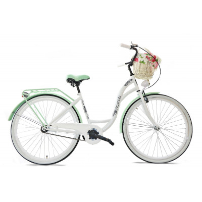 Mestský retro bicykel 28" Lavida 1-prevodový Bielo-zelený